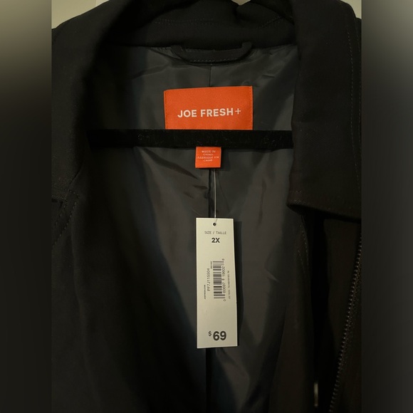 Joe Fresh+ black rayon moto jacket, 2X - Picture 3 of 5